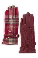 WATERVILLE PLAID & LEATHER GLOVES - Women