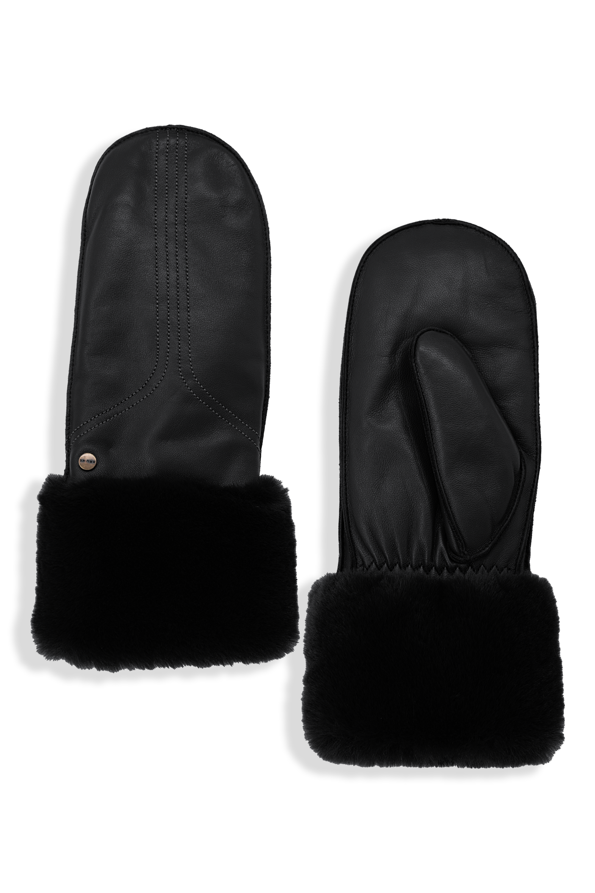 GREENWOOD LEATHER & FAKE FUR MITTENS - Women