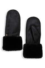 GREENWOOD LEATHER & FAKE FUR MITTENS - Women