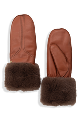 GREENWOOD LEATHER & FAKE FUR MITTENS - Women