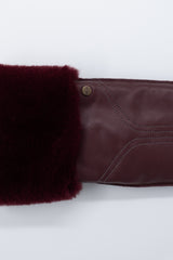 GREENWOOD LEATHER & FAKE FUR MITTENS - Women
