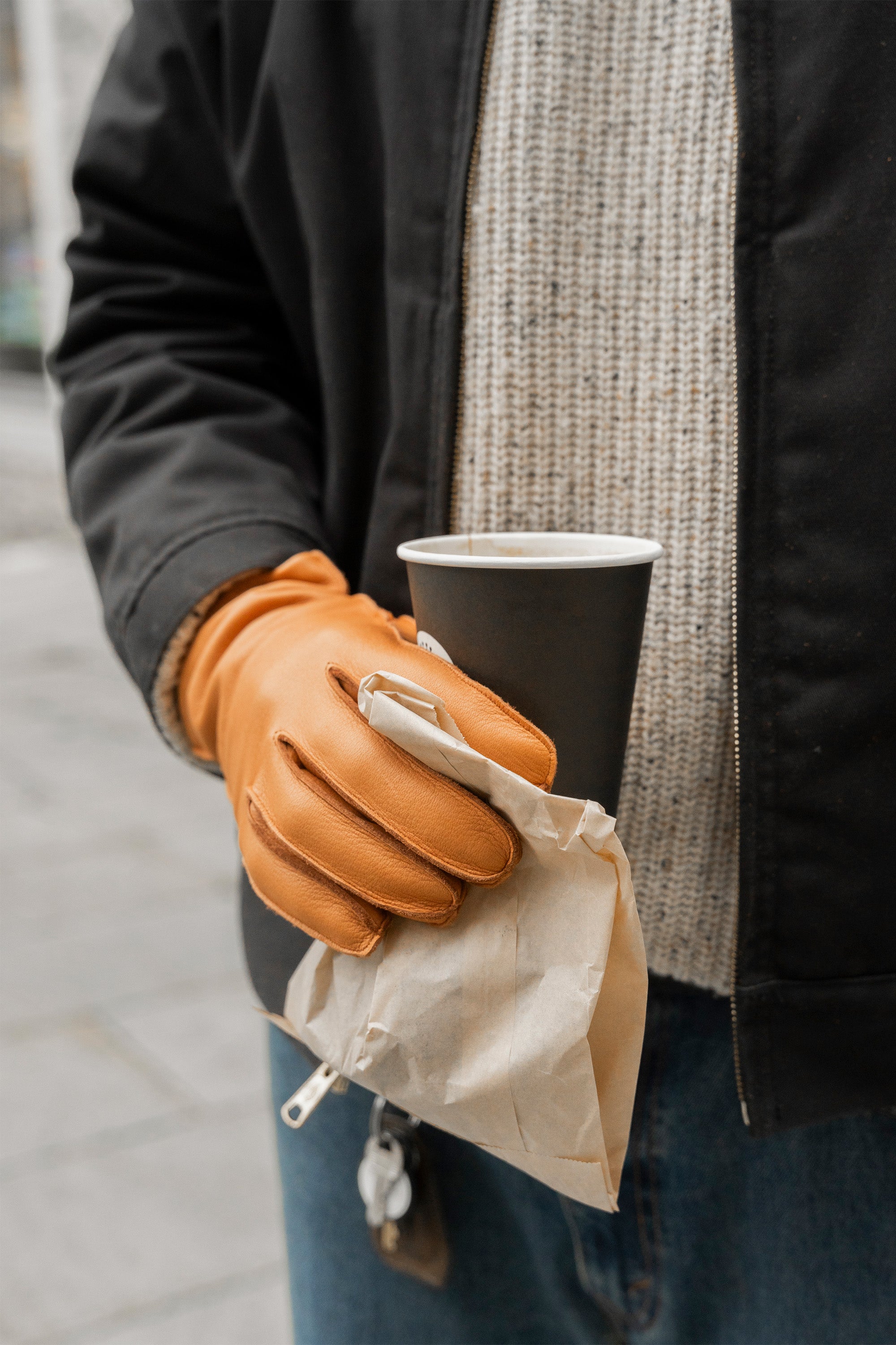 CARIBOU CASHMERE LINED DEERSKIN GLOVES - Men